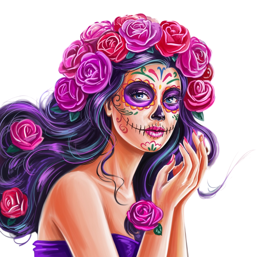 Sugar Skull Calavera Nachdenklich
