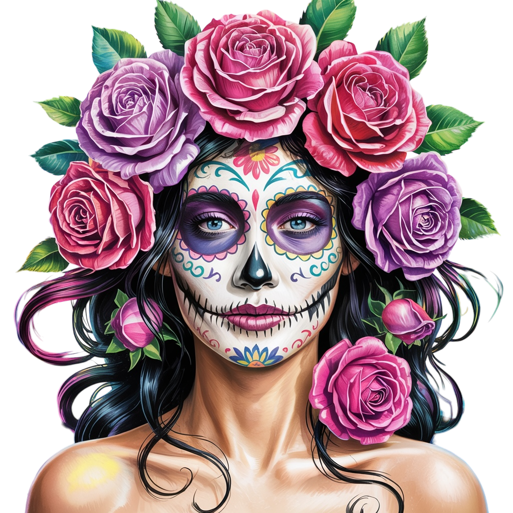 Sugar Skull Calavera Blumen 2