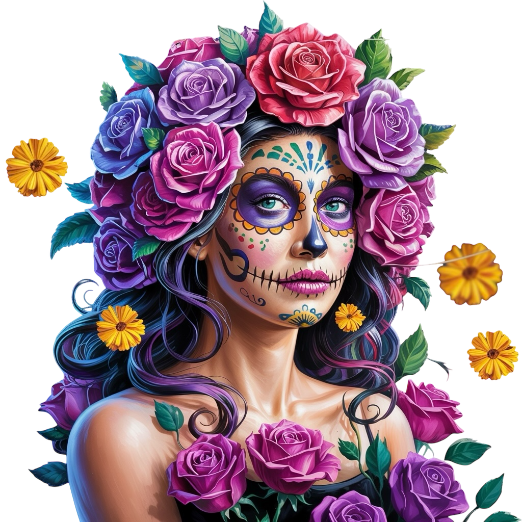 Sugar Skull Calavera Blumen